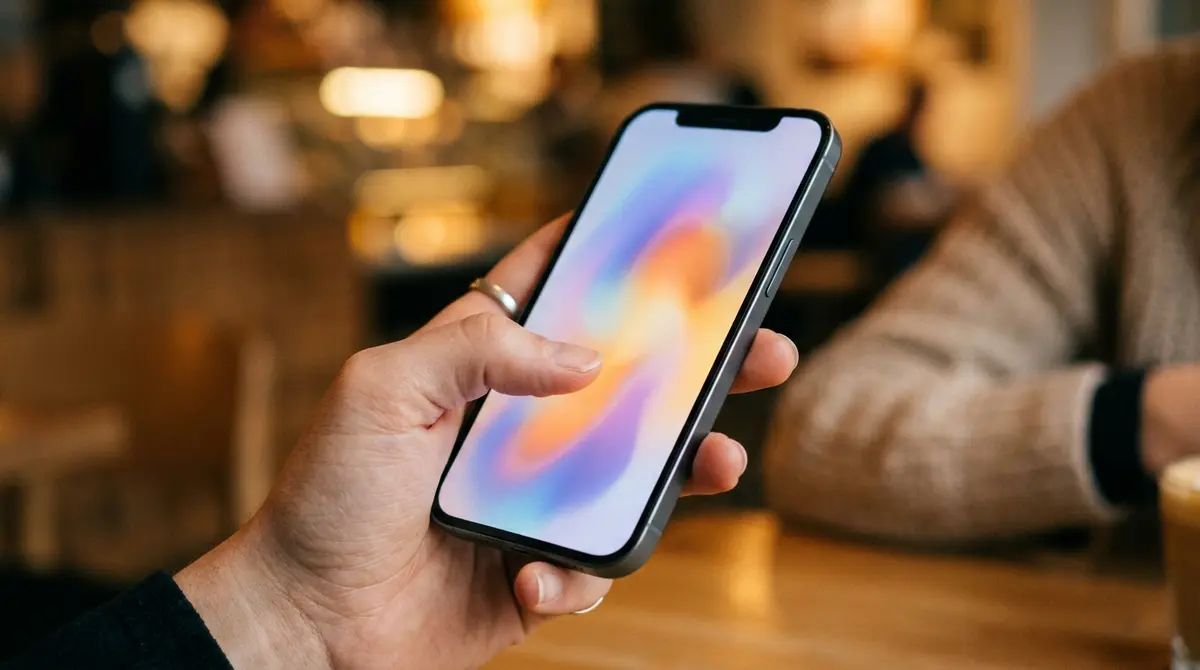 A close-up of a hand holding a phone with a thumb paused mid-scroll over a video ad